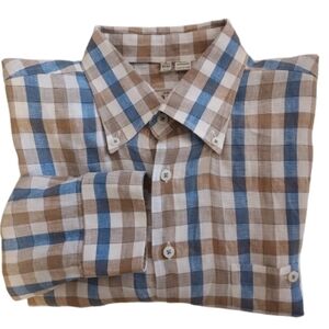 Haupt Checked Long Sleeve Shirt Size Large 41 42 Button Down
